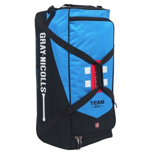 Gray Nicolls Team 200 Black/Cyan Wheelie Cricket Bag 2024