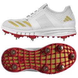 adidas Howzat Spike Junior Gold Cricket Shoes 2025