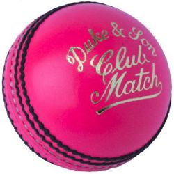 Dukes Club Match Cricket Ball  Pink