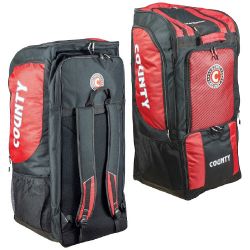 Hunts County Maximo Wheelie Duffle Cricket Bag 2023 Black/Red